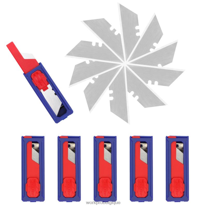 WORKPROlames de couteaux utilitaires, recharges de lames de cutter en acier sk5, taille standard avec distributeur individuel, paquet de 50 N4DL55 outil