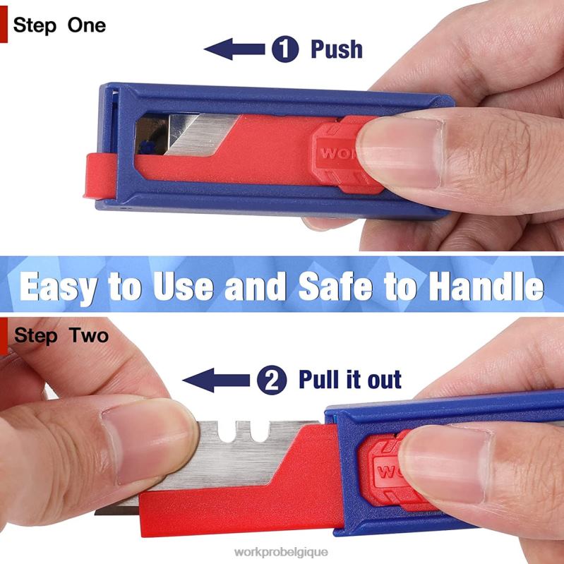 WORKPROlames de couteaux utilitaires, recharges de lames de cutter en acier sk5, taille standard avec distributeur individuel, paquet de 50 N4DL55 outil