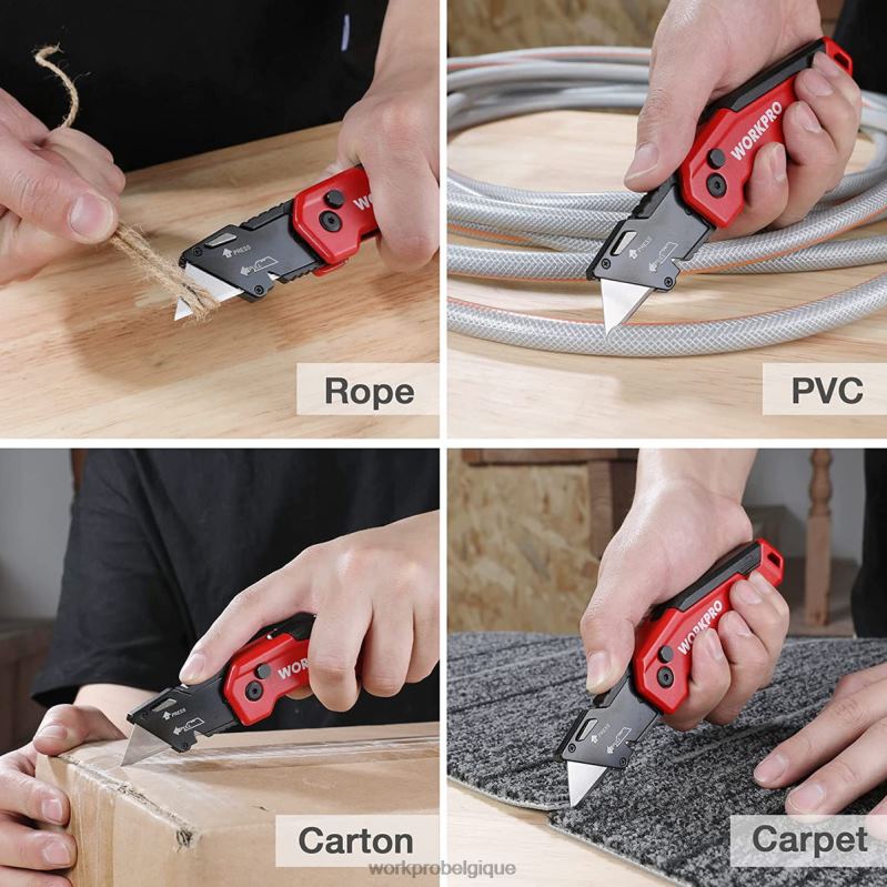 WORKPROlames de couteaux utilitaires, recharges de lames de cutter en acier sk5, taille standard avec distributeur individuel, paquet de 50 N4DL55 outil