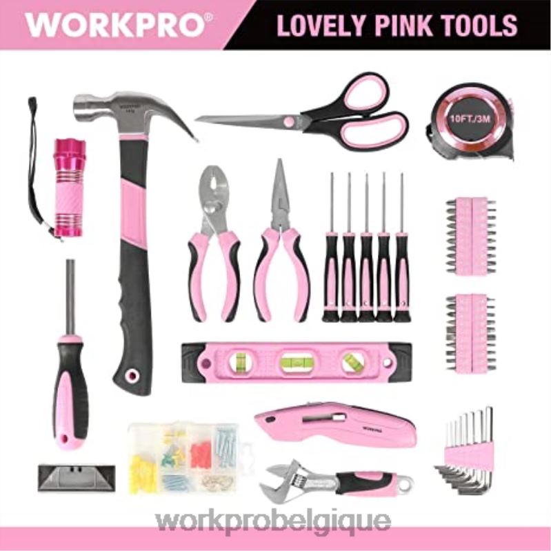 WORKPROKit d'outils 106 pièces, tournevis magnétiques 6 pièces, kit de perceuse sans fil 12v et agrafeuse 6 en 1 N4DL312 outil