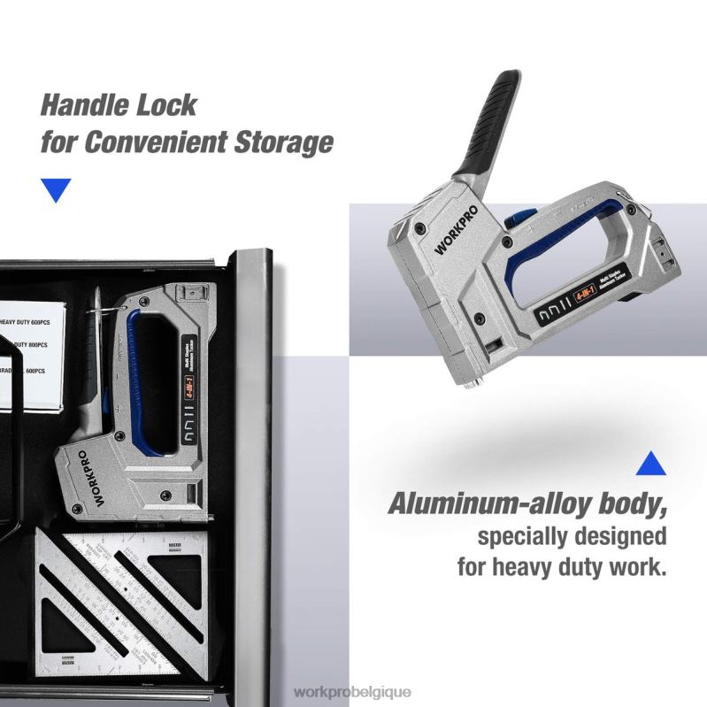 WORKPROPince faciale, perceuse sans fil 12v et kit d'outils domestiques, jeu de 10 forets professionnels et agrafeuse 4 en 1 robuste N4DL318 outil