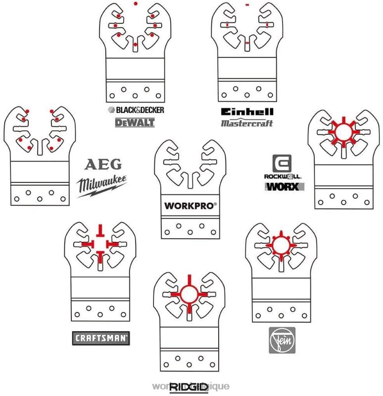 WORKPROEnsemble de 23 lames de scie oscillantes métal/bois N4DL194 outil