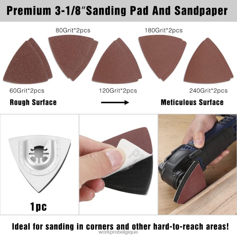 WORKPROLames de scie oscillantes 25 pièces, lame de coupe, accessoire multi-outil universel pour le ponçage, le meulage et la coupe N4DL200 outil