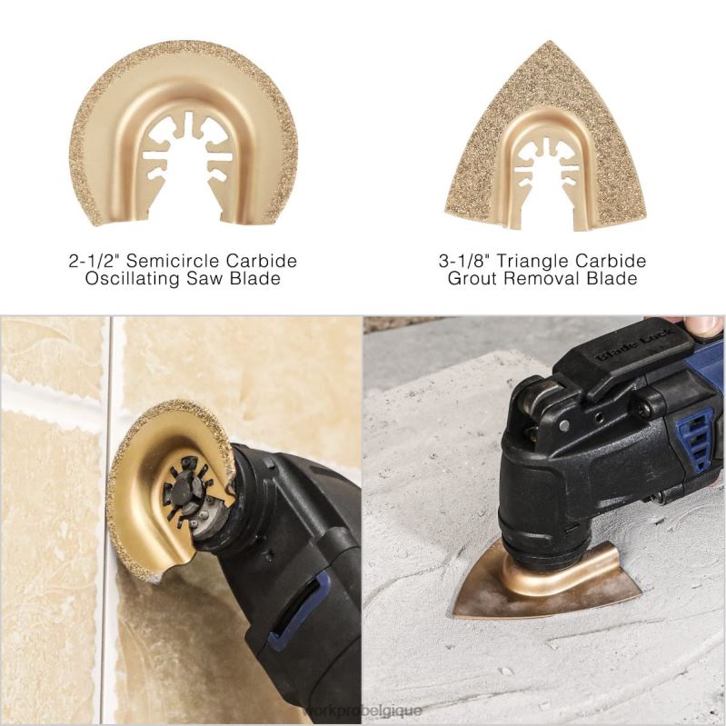 WORKPROLames de scie oscillantes 25 pièces, lame de coupe, accessoire multi-outil universel pour le ponçage, le meulage et la coupe N4DL200 outil
