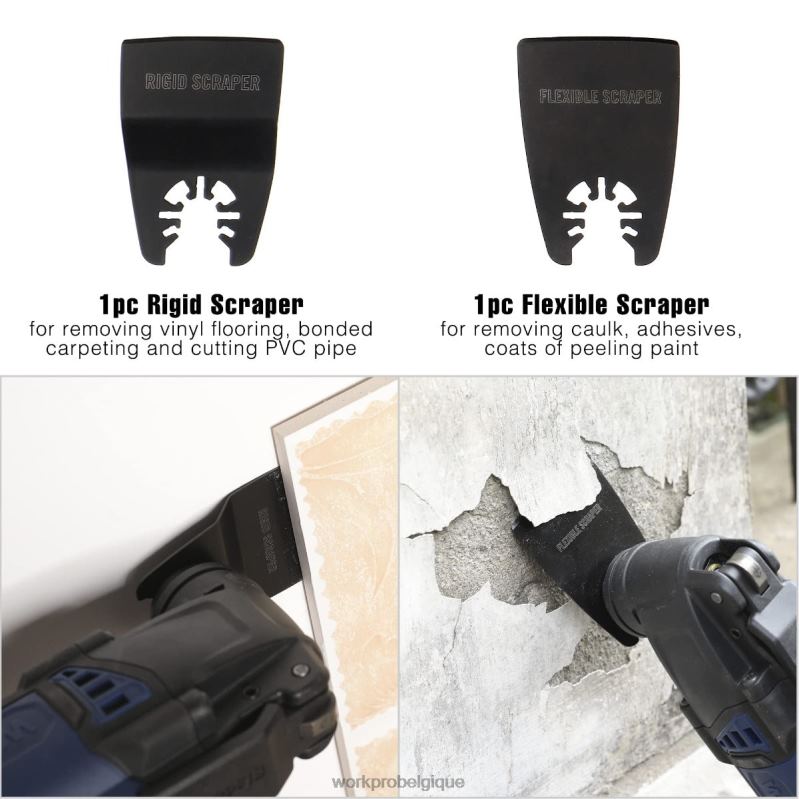 WORKPROLames de scie oscillantes 25 pièces, lame de coupe, accessoire multi-outil universel pour le ponçage, le meulage et la coupe N4DL200 outil