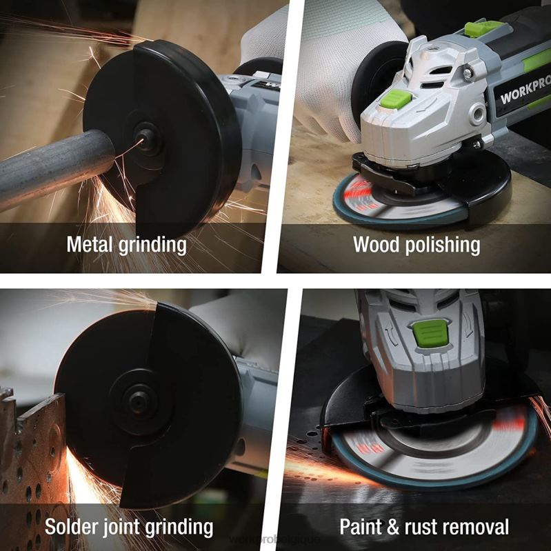 WORKPROPaquet de 5 disques à lamelles en zircone, disque de ponçage pour meuleuse d'angle, meules de 4-1/2 pouces N4DL206 outil