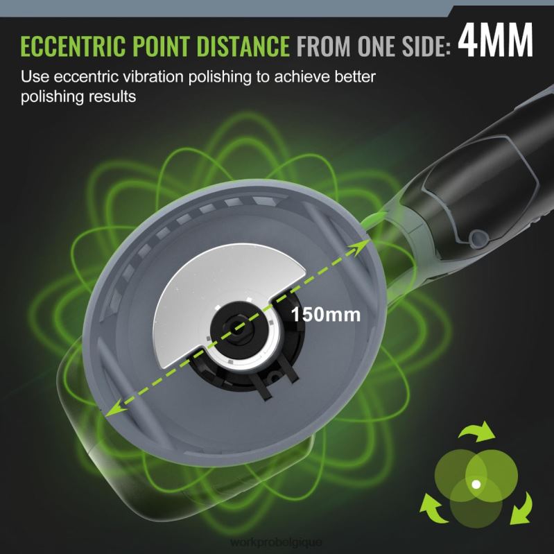 WORKPROPolisseuse tampon de voiture sans fil à double action de 6 pouces avec 2 batteries rechargeables 12v N4DL238 outil