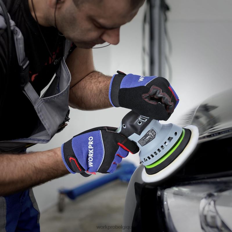 WORKPROPolisseuse tampon de voiture sans fil à double action de 6 pouces avec 2 batteries rechargeables 12v N4DL238 outil