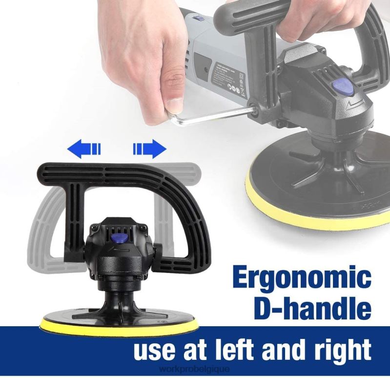 WORKPROpolisseuse tampon à poignée amovible avec accessoires N4DL231 outil