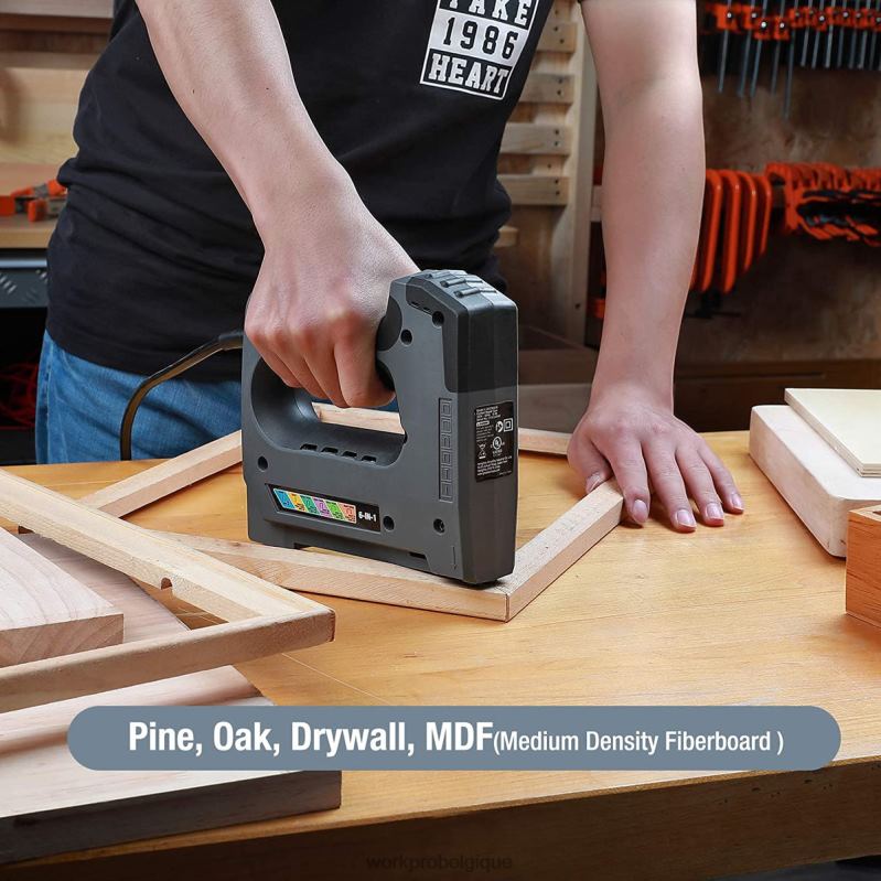 WORKPROAgrafeuse électrique 110v 6 en 1 pour projet de bricolage de menuiserie N4DL167 outil