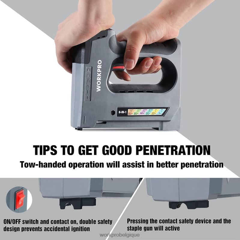 WORKPROAgrafeuse sans fil rechargeable 6 en 1 3,6 V N4DL166 outil