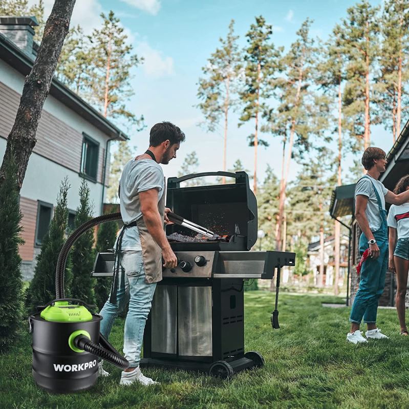 WORKPROAspirateur à cendres de 5,2 gallons, aspirateur à cendres d'une puissance maximale de 5,5 chevaux avec filtre Hepa N4DL212 outil