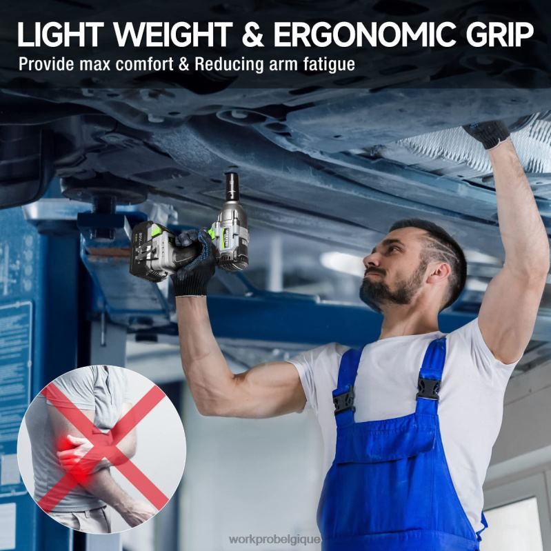 WORKPROClé à chocs sans fil 20 V, avec batterie 4,0 Ah, chargeur rapide, 4 douilles à chocs et étui de rangement N4DL188 outil