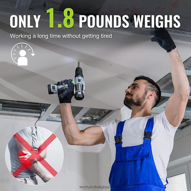 WORKPROKit perceuse-visseuse électrique sans fil 12v, mandrin sans clé, chargeur et sac de rangement inclus N4DL177 outil