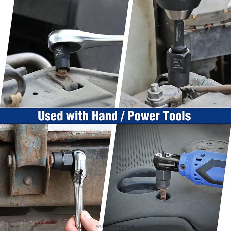 WORKPROEnsemble de 15 extracteurs de boulons et d'écrous à percussion N4DL128 outil