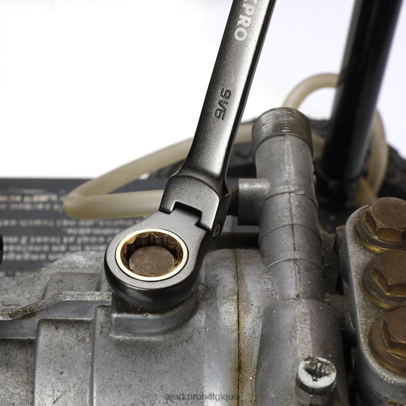 WORKPROJeu de 8 clés mixtes à cliquet à tête flexible avec sac de rangement N4DL86 outil