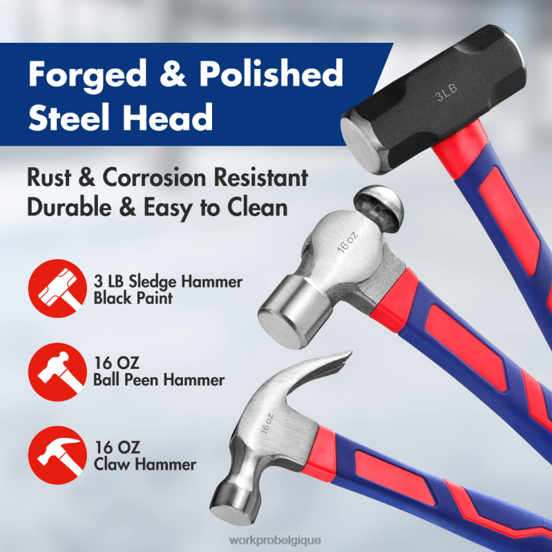 WORKPROJeu de marteaux 5 pièces N4DL136 outil