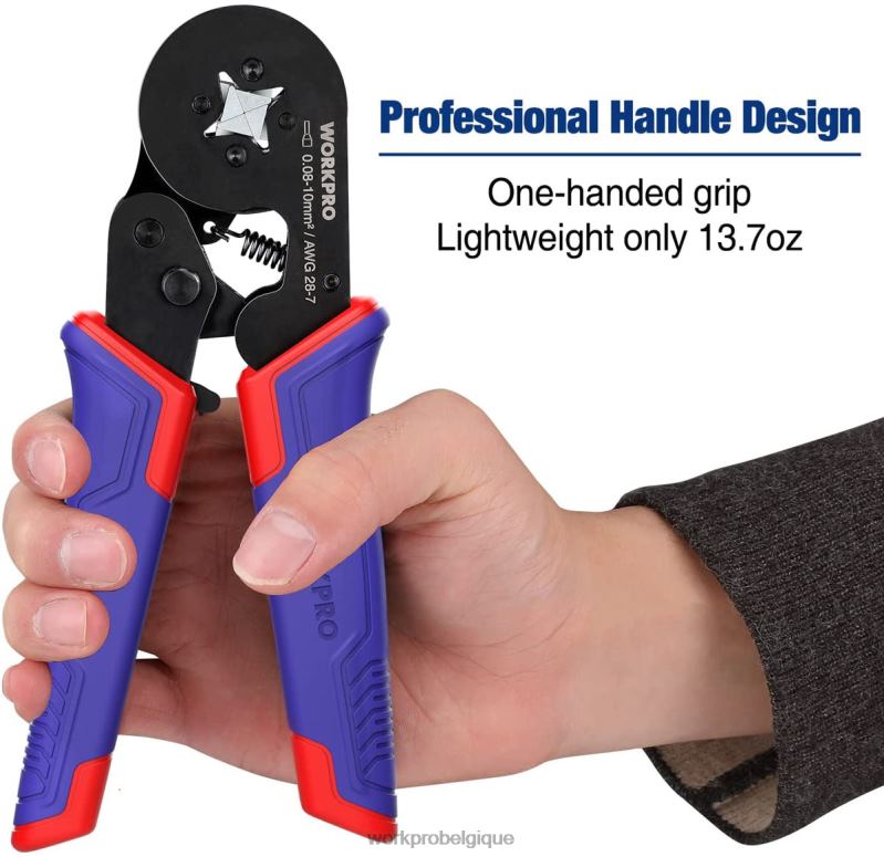 WORKPROKit d'outils de sertissage de virole, outil de sertissage de fil à cliquet auto-ajustable awg 28-7 N4DL161 outil