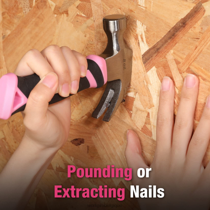 WORKPROMarteau à griffes de 8 oz avec manche en fibre de verre N4DL254 outil