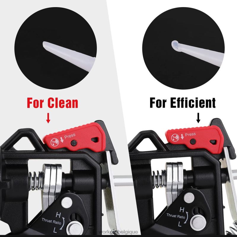 WORKPROPistolet à calfeutrer à rapport de poussée réglable pour tubes de calfeutrage standard N4DL135 outil