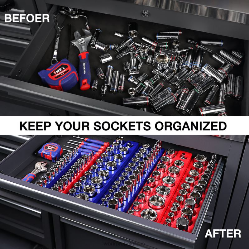 WORKPROorganisateur de récipient magnétique, lot de 6 N4DL126 outil