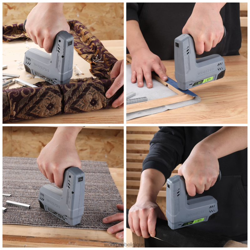 WORKPROAgrafeuse et cloueuse électrique sans fil 2 en 1, alimentée par batterie 3,6 V, 2,0 Ah N4DL265 outil