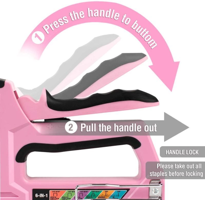 WORKPROCloueur manuel 6 en 1, agrafeuse pour tissus d'ameublement, pistolet à clous N4DL59 outil