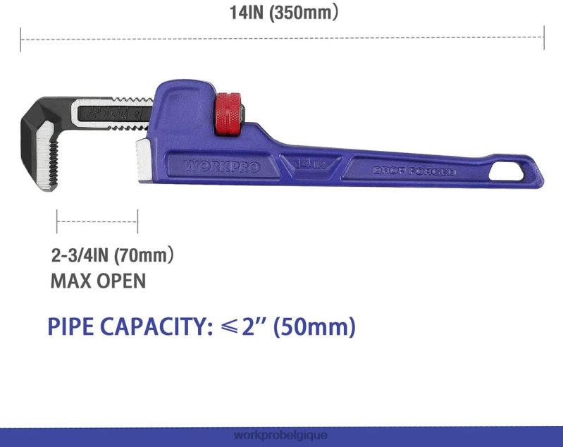 WORKPROClé de plomberie droite robuste de 14 pouces N4DL89 outil