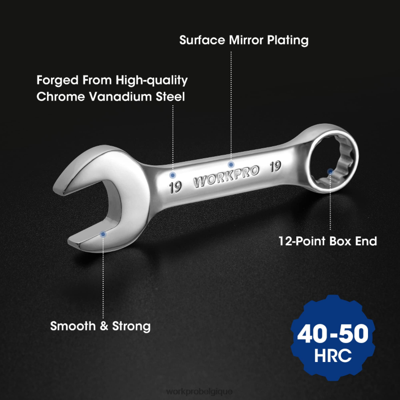 WORKPROJeu de 12 clés mixtes courtes N4DL97 outil