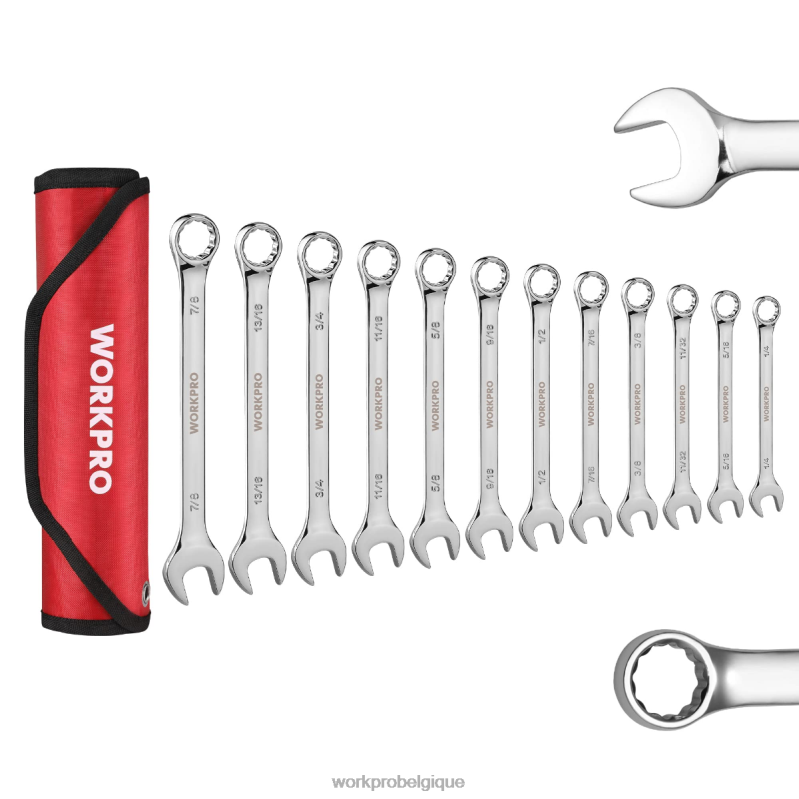 WORKPROJeu de 12 clés mixtes cr-v métriques de 8 à 19 mm de qualité supérieure N4DL95 outil