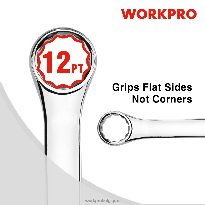 WORKPROJeu de 12 clés mixtes cr-v métriques de 8 à 19 mm de qualité supérieure N4DL95 outil