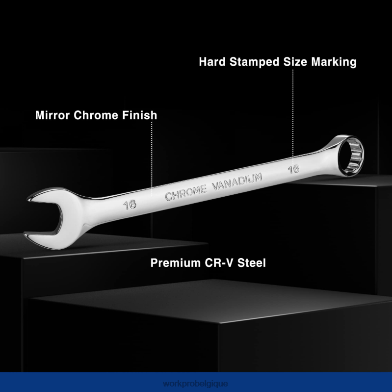 WORKPROJeu de 12 clés mixtes cr-v métriques de 8 à 19 mm de qualité supérieure N4DL95 outil