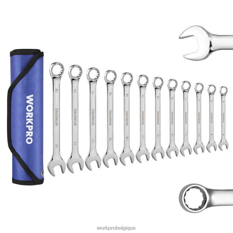 WORKPROJeu de 12 clés mixtes cr-v métriques de 8 à 19 mm de qualité supérieure N4DL95 outil
