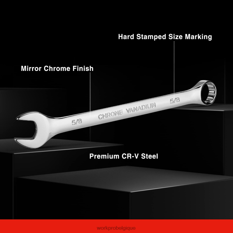 WORKPROJeu de 12 clés mixtes cr-v métriques de 8 à 19 mm de qualité supérieure N4DL95 outil