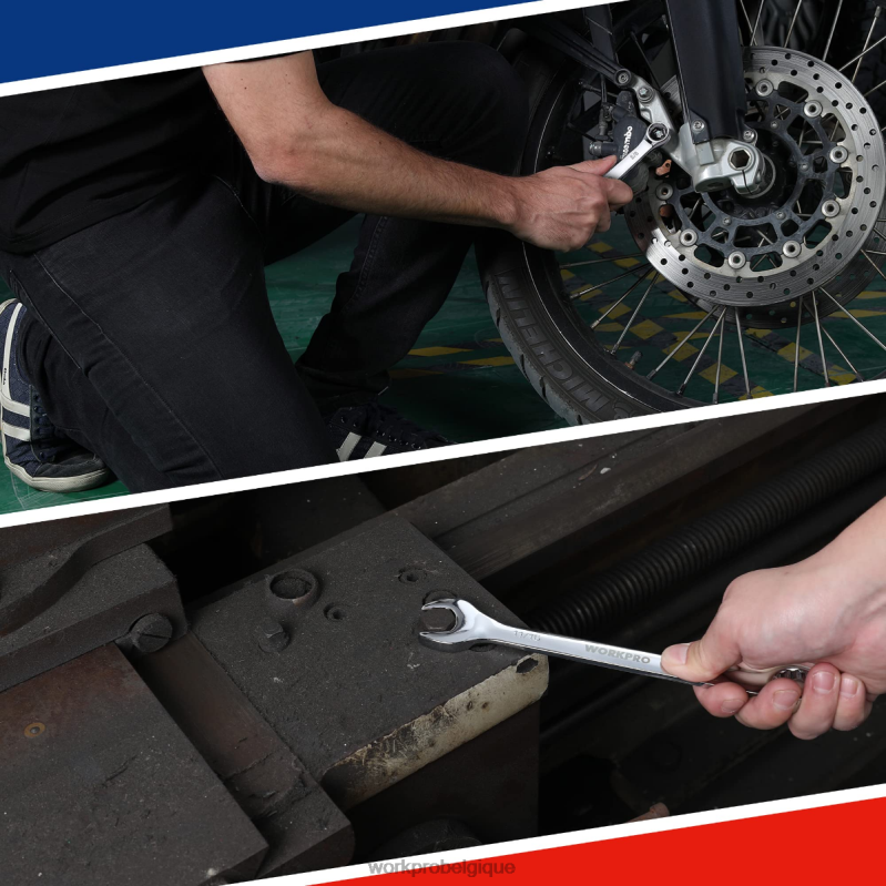 WORKPROJeu de 20 clés combinées métriques et sae cr-v à 12 pans N4DL93 outil