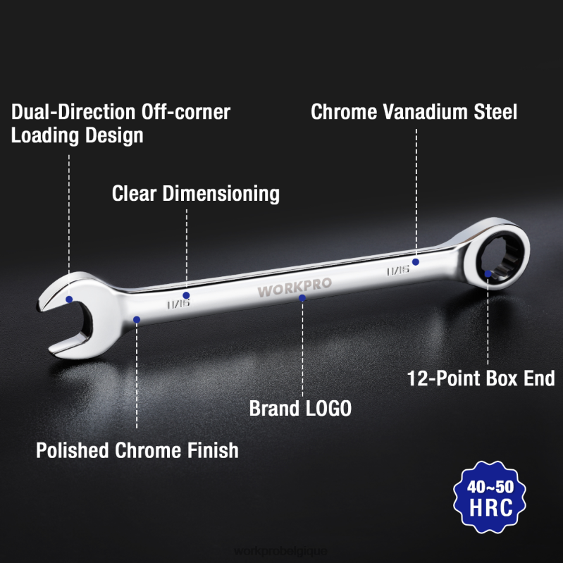 WORKPROJeu de 22 clés mixtes à cliquet N4DL81 outil