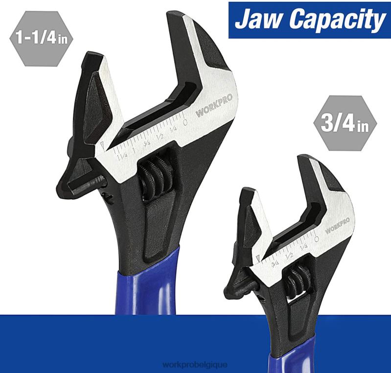 WORKPROJeu de 2 clés à molette pour atelier de garage à domicile et bricolage N4DL87 outil