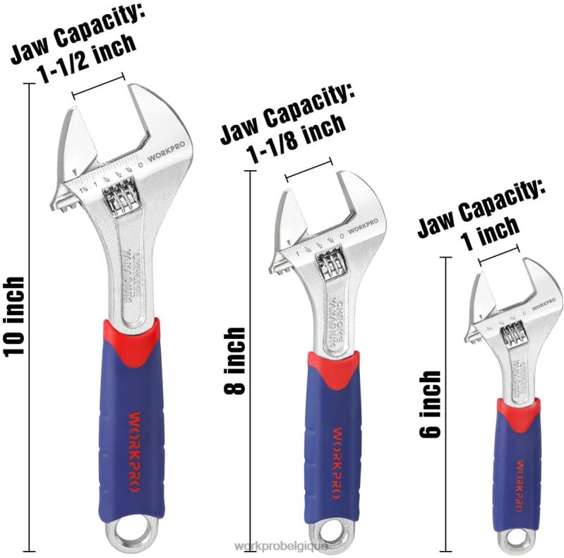 WORKPROJeu de 3 clés à molette N4DL83 outil