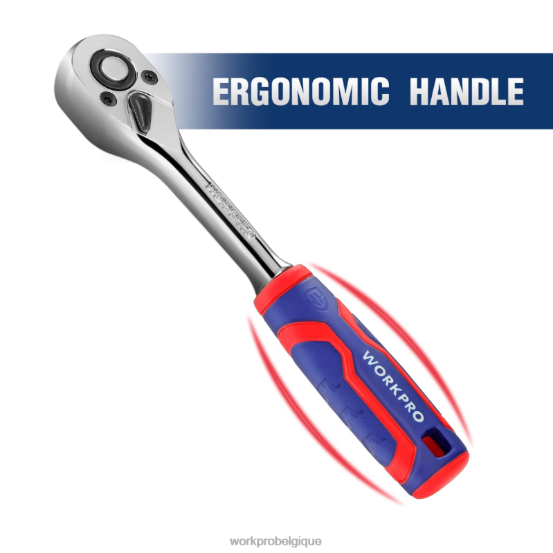 WORKPROJeu de 3 cliquets, clé à douille réversible à dégagement rapide, 72 dents, 40cr, en acier N4DL91 outil