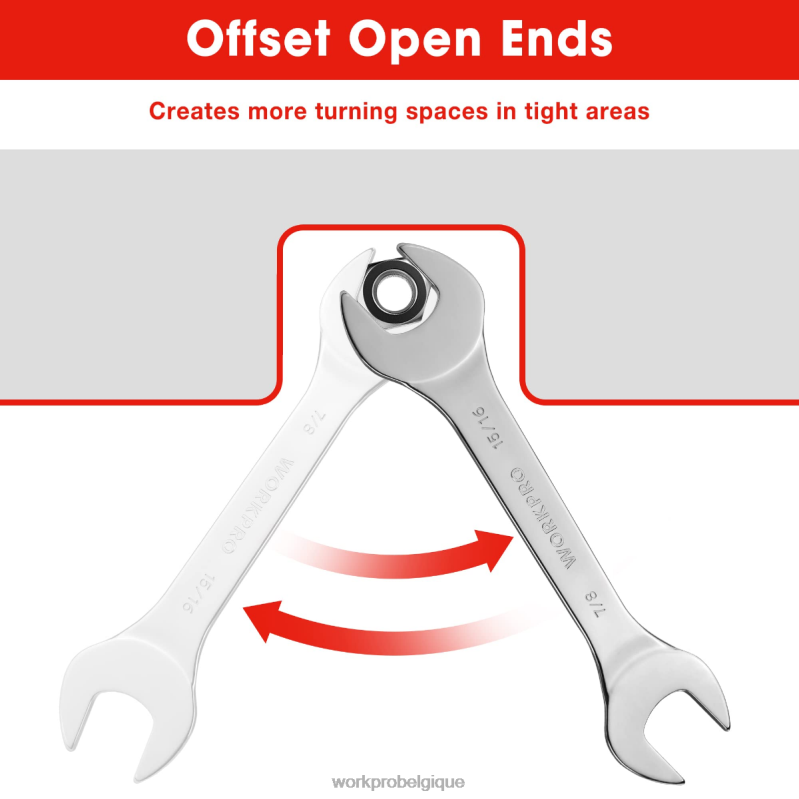 WORKPROJeu de 7 clés métriques super fines avec pochette de rangement enroulable N4DL96 outil
