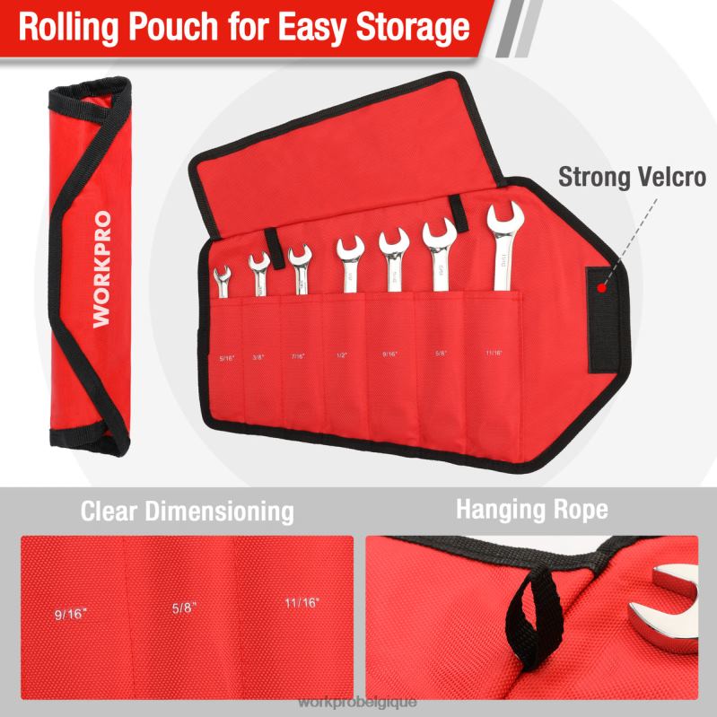 WORKPROJeu de 7 clés mixtes à cliquet N4DL85 outil