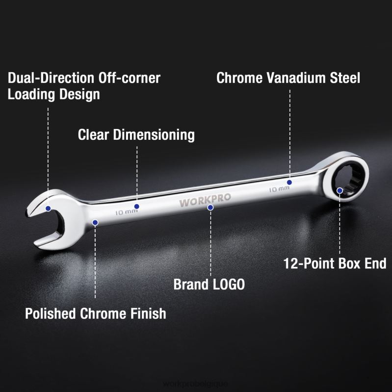 WORKPROJeu de 7 clés mixtes à cliquet N4DL85 outil