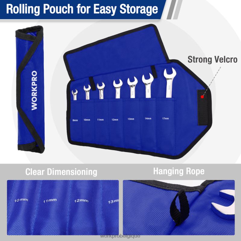 WORKPROJeu de 7 clés mixtes à cliquet N4DL85 outil