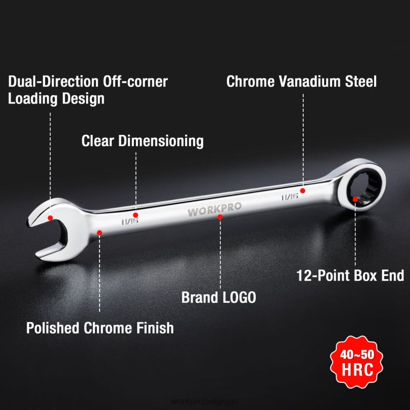 WORKPROJeu de 7 clés mixtes à cliquet N4DL85 outil