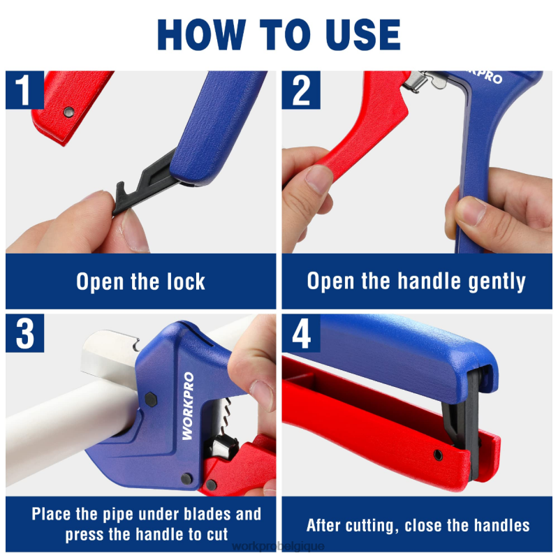 WORKPROoutil de coupe de tuyau en PVC à cliquet N4DL155 outil