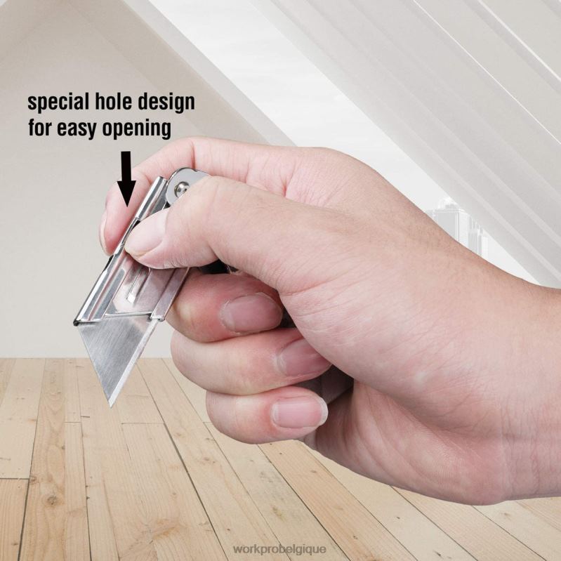 WORKPROEnsemble de couteaux utilitaires de poche pliants à changement rapide, 3 pièces, avec clip de ceinture N4DL45 outil