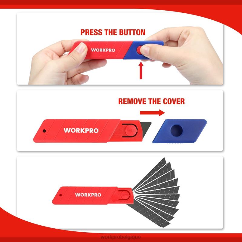 WORKPROLames sécables de 18 mm, lame de rechange en acier Sk5, convient au paquet de 100 N4DL53 outil