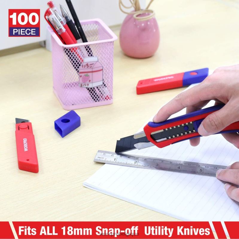 WORKPROLames sécables de 18 mm, lame de rechange en acier Sk5, convient au paquet de 100 N4DL53 outil