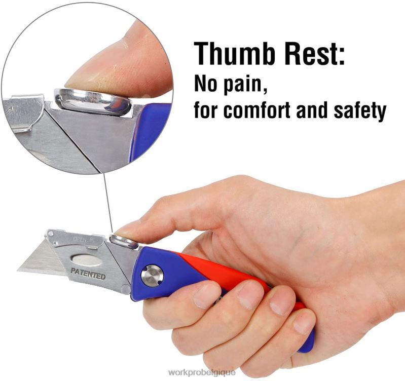 WORKPROcouteau utilitaire pliant coupe-boîte à changement rapide N4DL50 outil