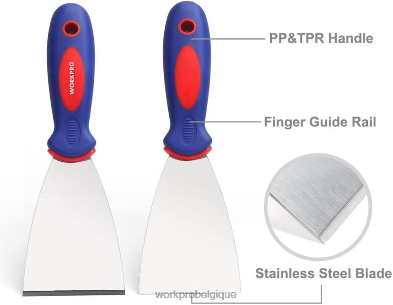WORKPROEnsemble de 4 couteaux à mastic en acier inoxydable N4DL149 outil